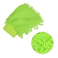 thumbnail image 4 of Uxcell Reusable Scratch-Free Cleaning Gloves Microfiber Chenille Mitts, Green 3 Pack, 4 of 5