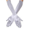 thumbnail image 2 of Fdelink Women'S Long Satin Finger Gloves Elbow Length 1920S Opera Bridal Dance Gloves Arm Sleeve (Silver), 2 of 5