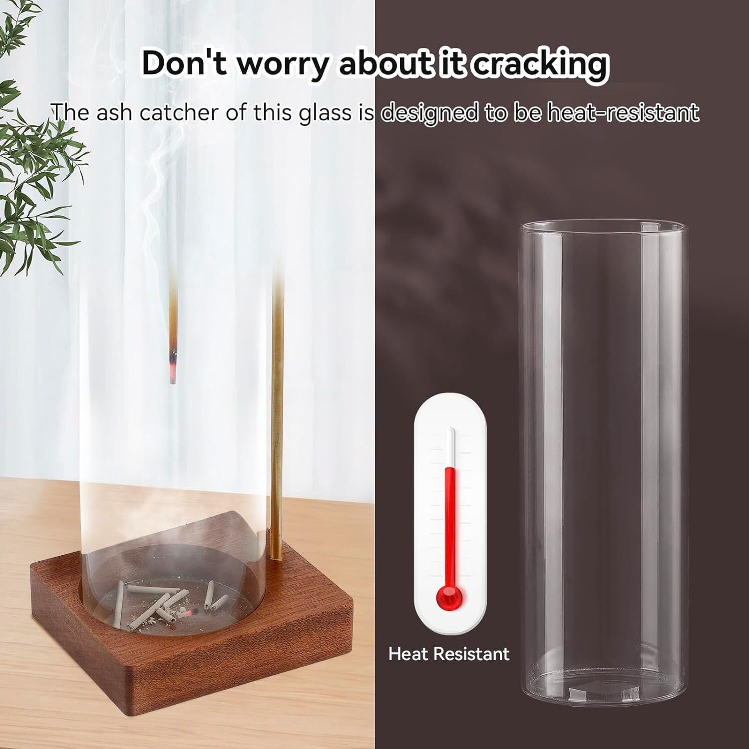 HTSQYL 2 Pack Incense Holder for Sticks, Insence-Stick Holder Ash Catcher with Removable Glass [Anti-Ash Flying],Mess-Free Incense Burner Holder,Perfect for Meditation Yoga Relaxation,Home Decor
