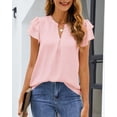 thumbnail image 2 of Blusa SimpleFun para mujer, casual, de gasa, con volantes, rosa, XL, 2 of 6