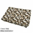 thumbnail image 5 of Camouflage Floor Pillow Lounger Cover, Abstract Style in Various Shades of Brown Pattern Camouflage Motif, Nap Mat Printed Fabric Case for 5 Pillows, 88" x 27", Pale Caramel Tan Black, by Ambesonne, 5 of 5