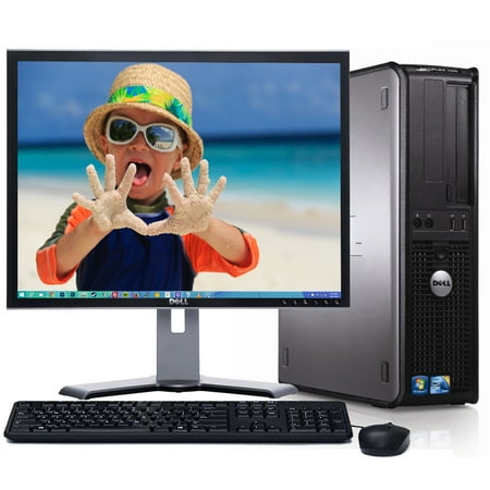 Refurbished Dell Optiplex Windows 10 Desktop Computer System with 250 GB Hard Drive and a 19