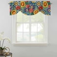 thumbnail image 2 of Tie Up Valances for Windows, Boho Colorful Floral Adjustable Valance Curtains Window Treatment for Living Room, Spring Flower Botanical Sunflowers Plant Rod Pocket Kitchen Curtains 42x12 Inch, 2 of 9