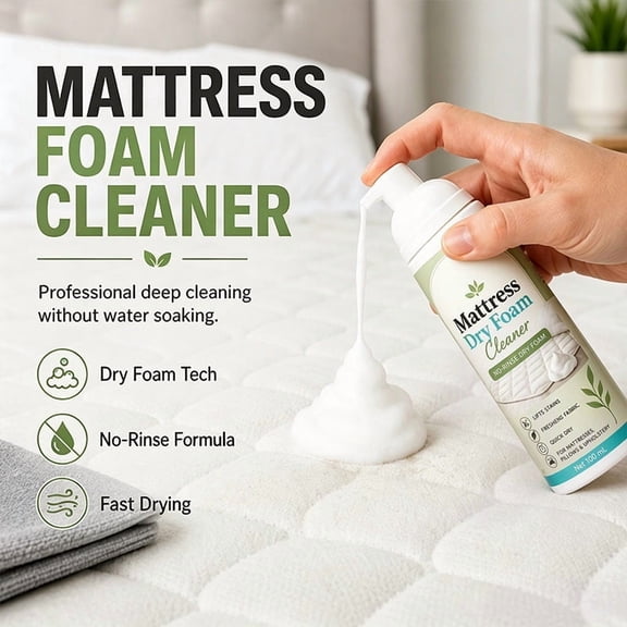 Mattress Dry Foam Cleaner, No Rinse Stain Remover for Mattresses, Pillows, Upholstery, Sofa and Car Seats, Deodorizing and Fast-Drying 100ml