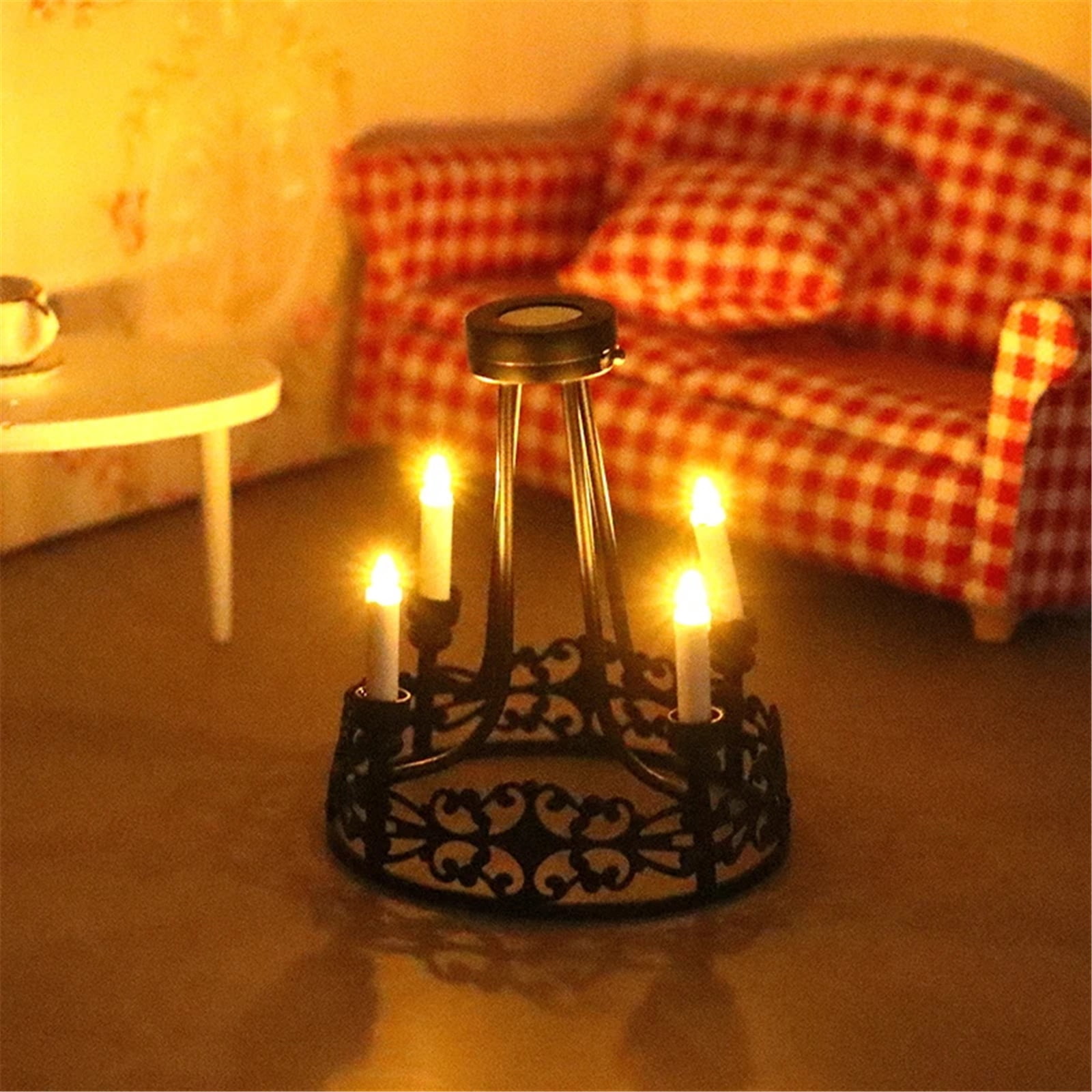 Dollhouses Chandelier Lighting Toy Furnishings Figure Ceiling Lamp Model Decorations for Dollhouses Accessories