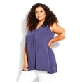 thumbnail image 1 of Avenue Women's Plus Size Aria Pleat Top Sleeveless Fit V-Neck, 1 of 3