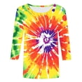 thumbnail image 5 of CYMMPU Tie Dye 3/4 Sleeve Tunic Tops Loose Fit Spring Tops Crew Neck Summer Fashion Shirts Blouses for Women Dressy Casual Ombre T-Shirts Multicolor S, 5 of 5