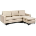 thumbnail image 4 of Gymax Convertible L-shaped Sectional Sofa Couch w/ Cushion Beige, 4 of 8