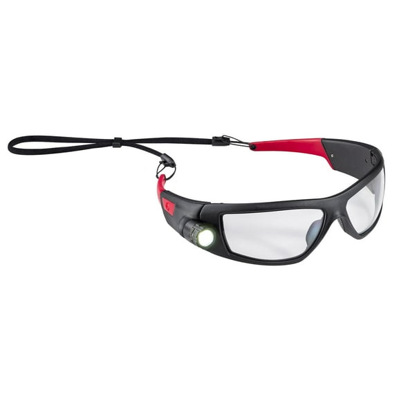 Coast SPG500 Rechargeable Lighted LED Safety Glasses, Tilt-and-Twist Optic, ANSI Z87 Standards, 2 Scratch Resistant Lenses (Clear, Yellow) Included,