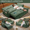 thumbnail image 4 of Leumius 73.2" Convertible Corduroy Sofa Bed with Pull Out Bed ,2-in-1 Multi-Functional Sofa Couch with Steel Frame for Living Room,Bedroom,Apartment,Small Spaces,Green, 4 of 8