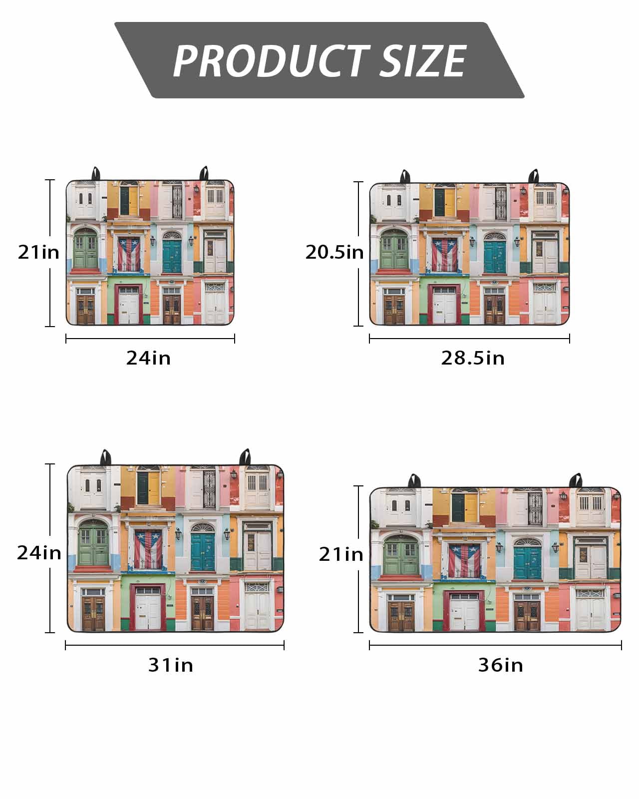 Stove Top Covers for Electric Stove, Puerto Rico Glass Stovetop Cover Protector, Vintage Boho Style Door Gates Induction Cooktop Protector Oven Mat for Kitchen Countertop 24"x21"