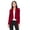 Burgundy, variant on Women's Elegant Solid Stretch Open Front Long Sleeve Blazer Jacket Black L
