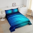 thumbnail image 4 of Manfei Stripes Ombre Queen Comforter Set, Abstract Line Bedding Comforter Set, 3-Piece, 4 of 8