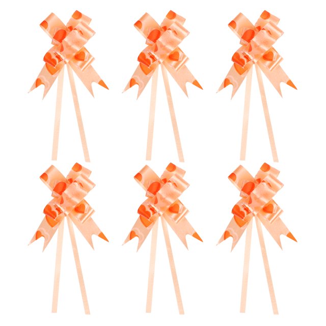 Unique Bargains 8' Pull Bows Gift Wrapping Pull Bow Heart Pattern Baskets Present Bows Knot Ribbon Orange 100 Pcs