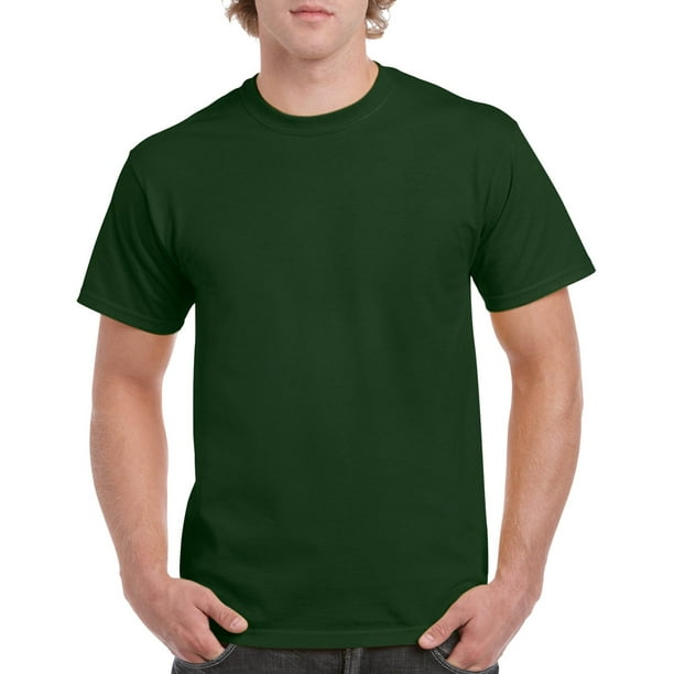 Mens Heavy Cotton T-Shirt, 2XL, Forest Green Walmart.com