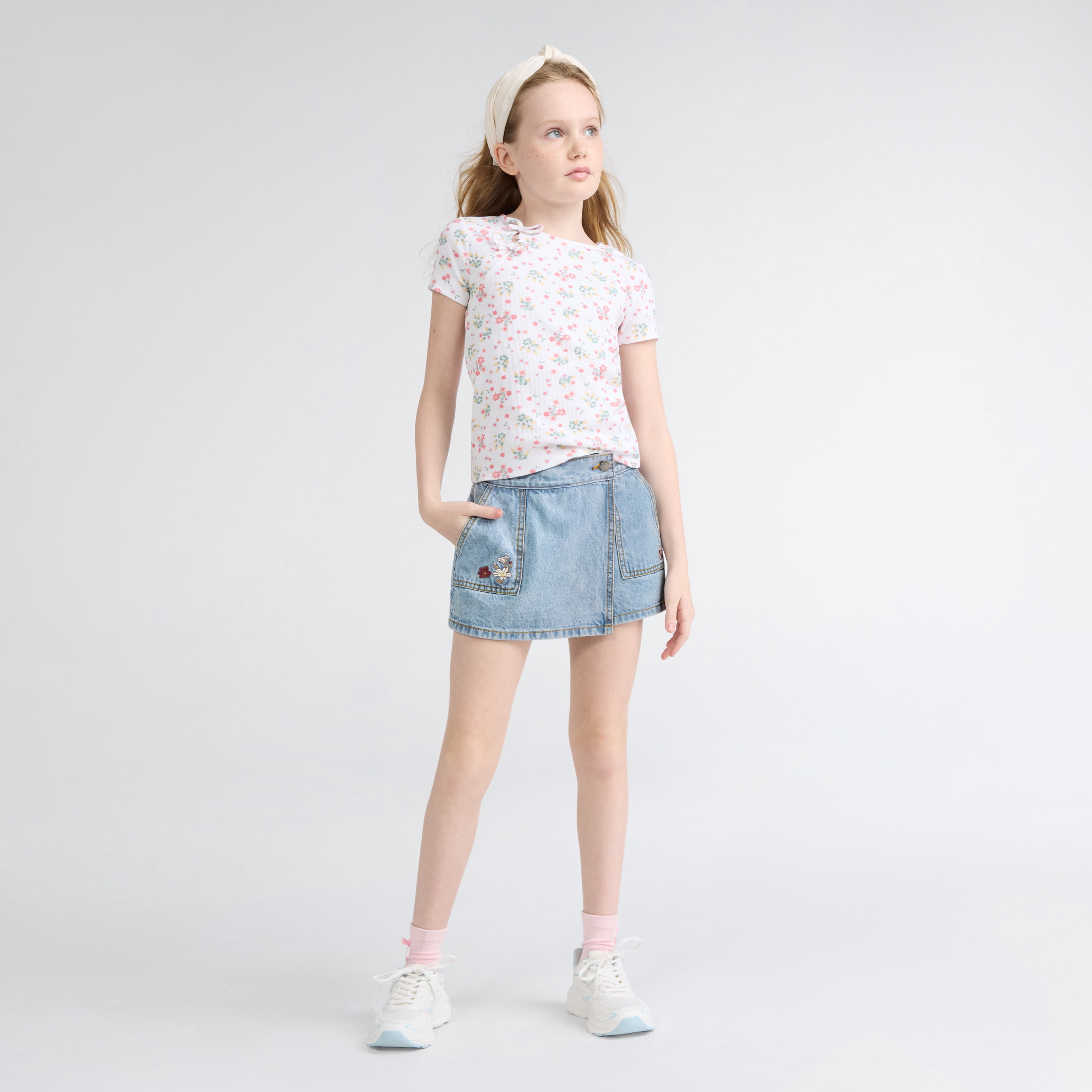Levi Strauss Signature Girls Denim Utility Skort, Size 5-18