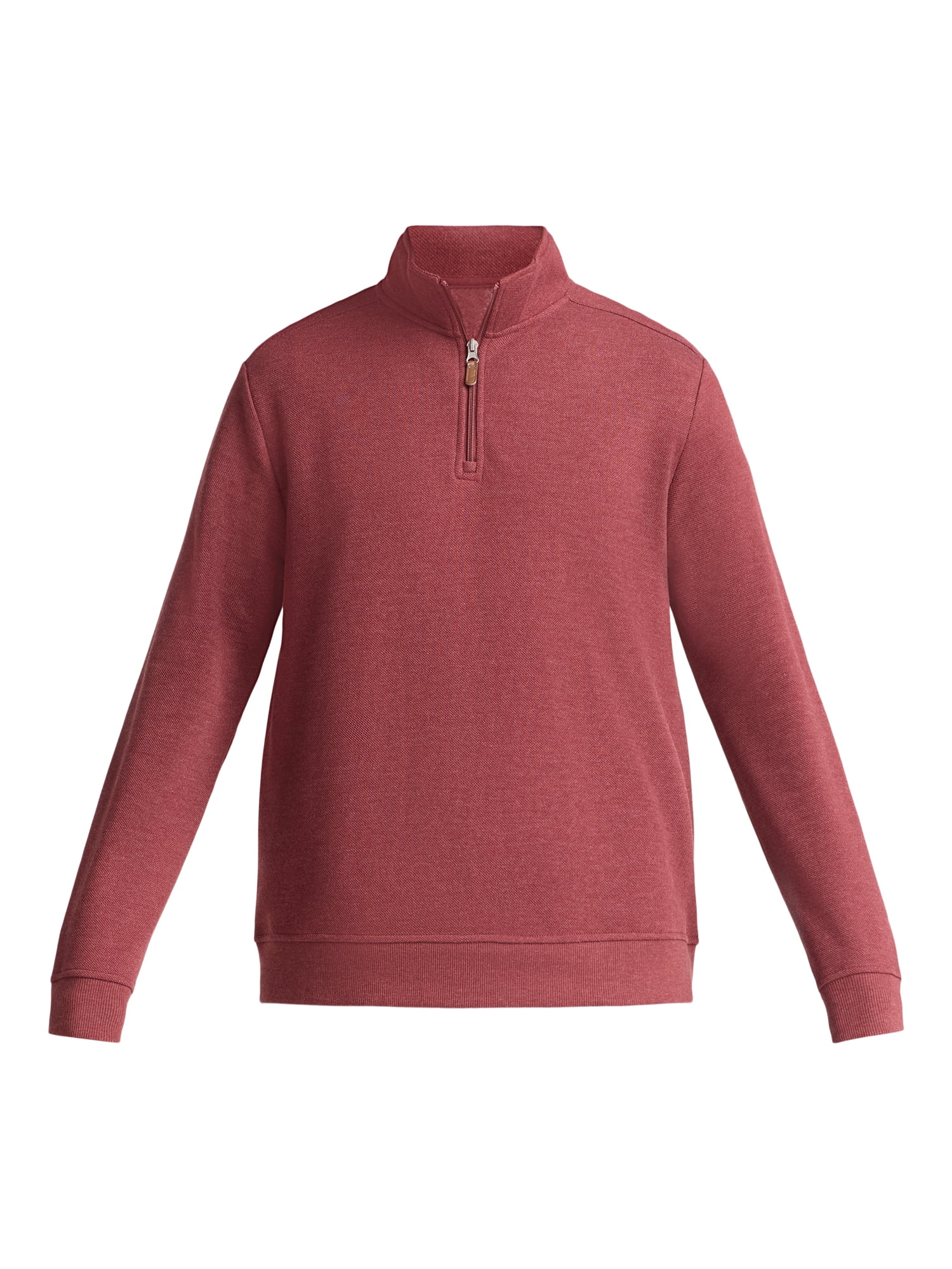 George Men's and Big Men's Pique Fleece Quarter Zip Pullover with Long Sleeves, Sizes S-3XL