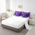 thumbnail image 5 of Homewish Kids Children Floral Flying Butterflies Bedding Comforter Set 7 Pieces,Chic Flowers Rose Full Bedding Set Lightweight,Bling Starry Sky Glitter Fitted Sheet Flat Sheet, 5 of 8