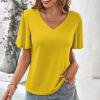 thumbnail image 1 of Blouse Décontractée à Manches Courtes et Col en V pour Femmes, Légère et Douce en Polyester, pour Usage Quotidien, Fête, Travail, Vacances, Printemps Automne, 1 of 5