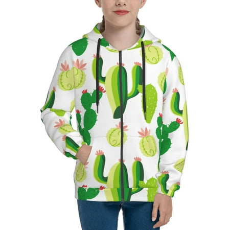 

Hoodies for Women Cactus Pattern cartoon Long Sleeve Sweatshirt Drawstring Zip Up Hoodie with Pockets Teen Girl Clothes