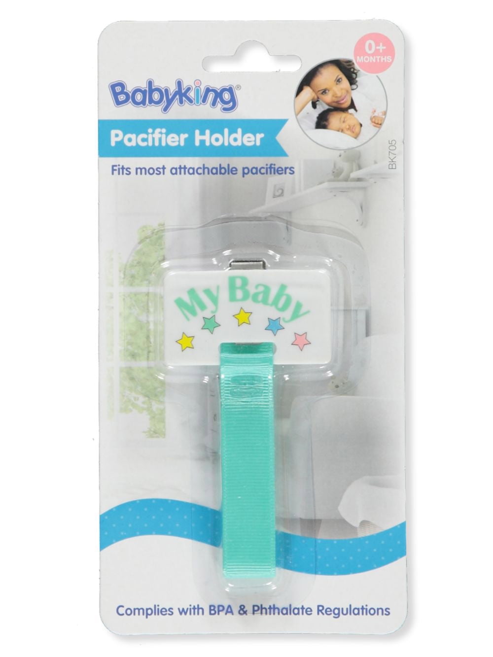 Baby King Pacifier Holder green, one size