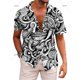 thumbnail image 3 of Camisas hawaianas para hombre, camisa de manga corta con solapa, ropa de estilo mexicano, camisa informal holgada con botones, ropa para hombre, blusas Harajuku, 3 of 5