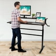 thumbnail image 2 of Costway Standing Desk Crank Adjustable Sit to Stand Workstation with Monitor Shelf Brown, 2 of 12
