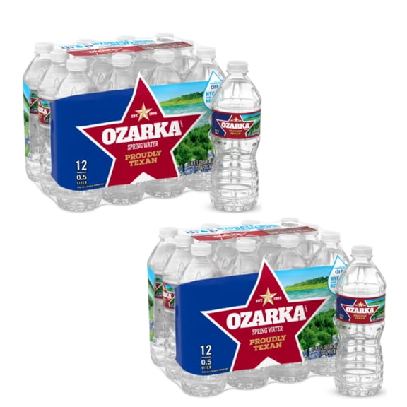 (2 Pack) Ozarka Spring Water, 16.9 fl oz Plastic Bottles 12 Count