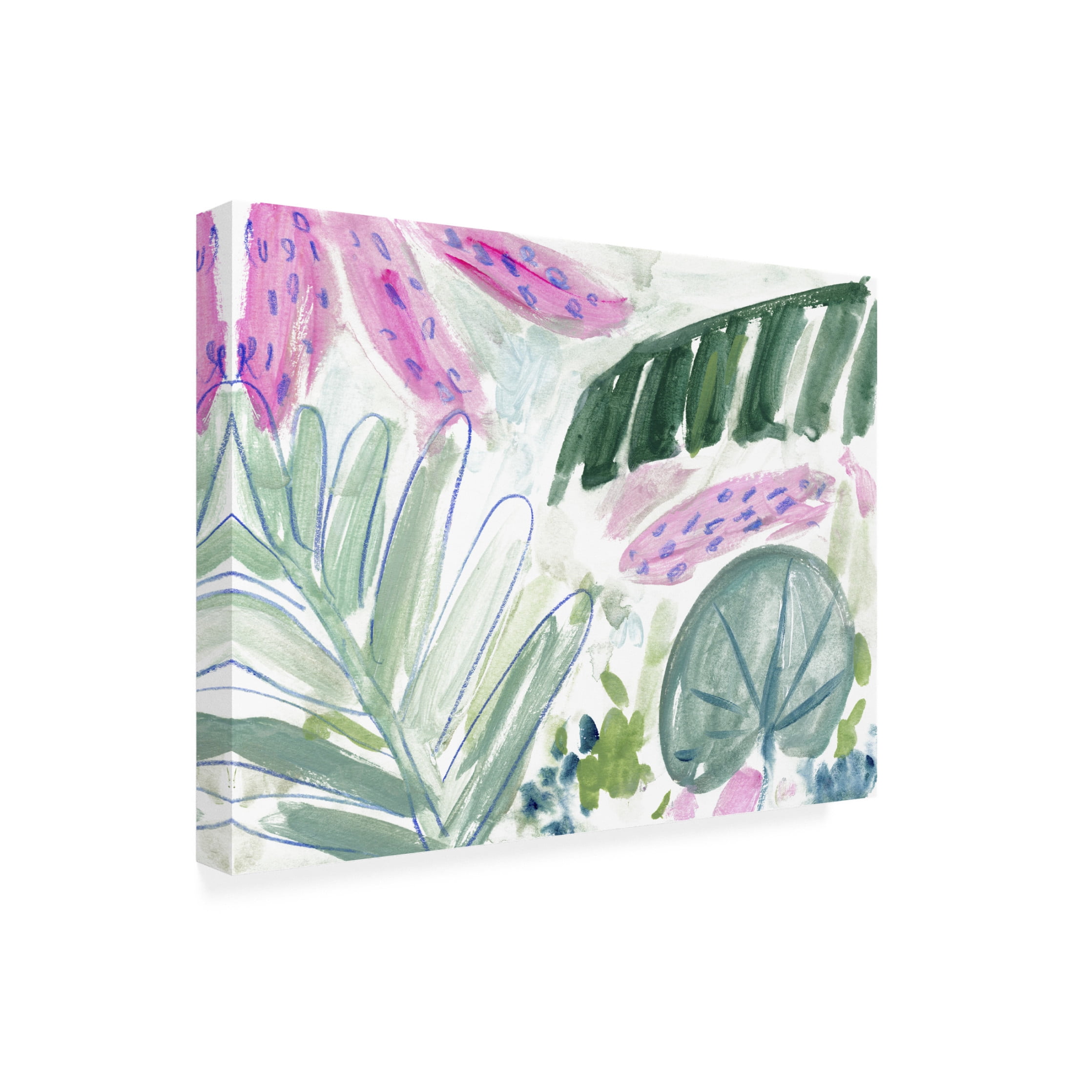 Canvas Wall Art - Melissa Wang 'Tropical Abstraction II' Wall Art for Living Room, Bedroom, or Office Décor by Trademark Fine Art - 19 x 14 Inches
