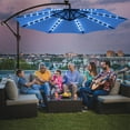 thumbnail image 1 of Costway 10 Ft Patio Solar LED Offset Umbrella 40 Lights Crank Cross Base Blue, 1 of 10