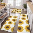 thumbnail image 2 of White Yellow Sunflower Pattern Kitchen Rugs Sets Of 3,Kitchen Runner Rugs Non Skid Washable,Decorative Kitchen Floor Mats for Kitchen,Sink,Laundry,17"x30"+ 17"x47" + 17"x59", 2 of 6