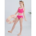 thumbnail image 5 of SILVERCELL 9-16T Girls Summer Ribbed Swimsuits, Teens Girls' Drawstrings Bikinis Bathing Suit Adjustable Straps Swimwear, 2 Pieces, Size 9-16 Years, 5 of 8