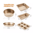 thumbnail image 4 of Juego Para Hornear Antiadherente Para Cocina 5 Piezas Dorado, 4 of 5
