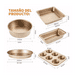 thumbnail image 4 of Juego Para Hornear Antiadherente Para Cocina 5 Piezas Dorado, 4 of 5