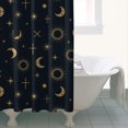 thumbnail image 4 of Dark Blue Sun Moon Cross Pattern Shower Curtain 36"x72" ,Bathroom Decorative Shower Curtains Set with 12 Hooks,Modern Waterproof Washable Shower Curtain, 4 of 6