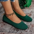 thumbnail image 3 of Women's Lightweight Ballet Flat Shoes Wedge Solid Color Slip On Low Top Dress Shoes Breathable Knit Barefoot Shoes Green Size 9, 3 of 6