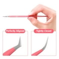 thumbnail image 4 of VEYES INC Lash Tweezers(3pcs) for Eyelash Extensions. Fiber Tip Tweezers Kit Contains Isolation,Curved and Volume Eyelashash Tweezers Pink, 4 of 5