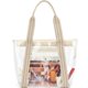 thumbnail image 1 of Bolsa de mano Fammart transparente, grande, impermeable, resistente a la arena, 30 x 14 x 29 cm, 1 of 8