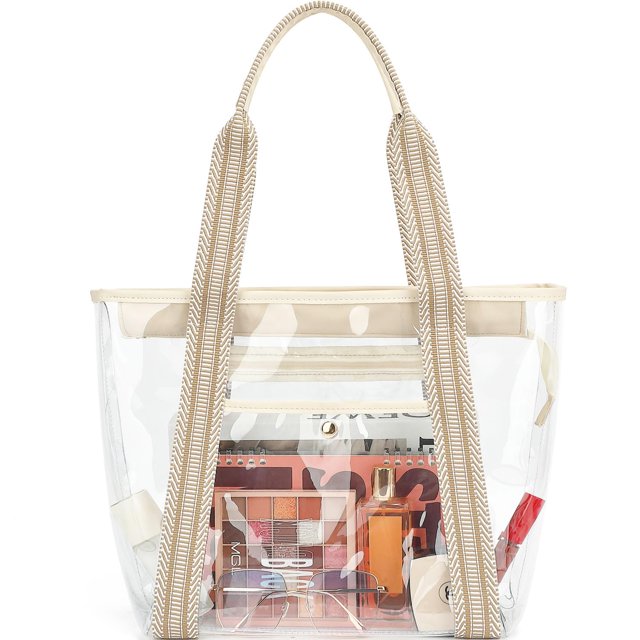 Bolsa de mano Fammart transparente, grande, impermeable, resistente a la arena, 30 x 14 x 29 cm