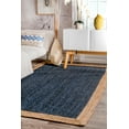 thumbnail image 1 of Tapis en Jute Fait Main avec Bordure en Fibres Naturelles, 1 of 4
