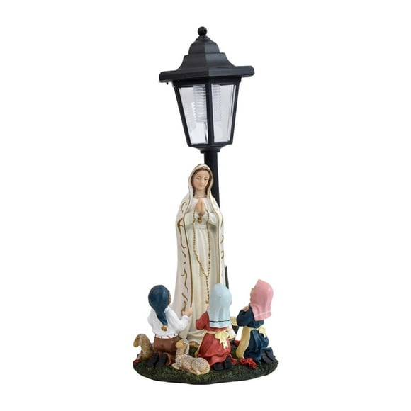 S SERENABLE Virgin Mary in Prayer Statue with Solar Lights Figurine for Courtyard Garden