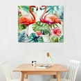 thumbnail image 2 of Nawypu  Flamingo Canvas Wall Art Floral Pictures Tropical Plant Prints Green Palm Pictures for Bathroom Bedroom Wall Decor, 2 of 4