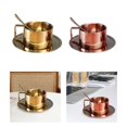 thumbnail image 1 of Tazas de Té de Café con Aislamiento de Acero Inoxidable BLESIY con Platillo Y Cuchara, 1 of 7