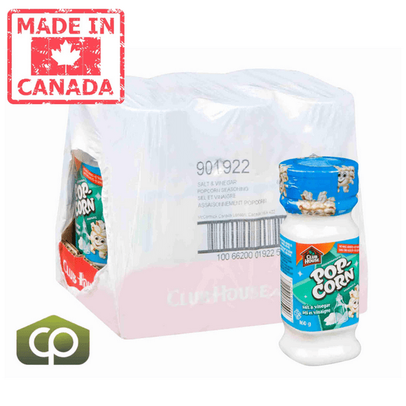 Clubhouse Seasoning Popcorn Salt & Vinegar 160 GR (0.35 lbs) - Canadian Made