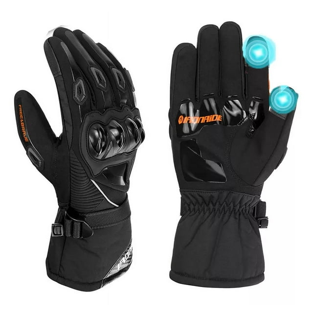 Guantes De Moto Para Invierno Impermeables Térmicos Y Táct Color Negro Talla G