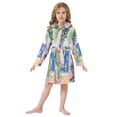 thumbnail image 6 of FORMRS Niños Bathrobe Unisex Hooded Robe Soft Plush Pajamas Sleepwear, Size 2-3T, Yellow Seaside, 6 of 7