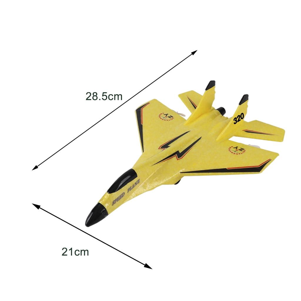 2.4G 2 Channel RC Airplane Battery Powered 3.7V 150mAh Foam for Beginner Yellow 2x Battery