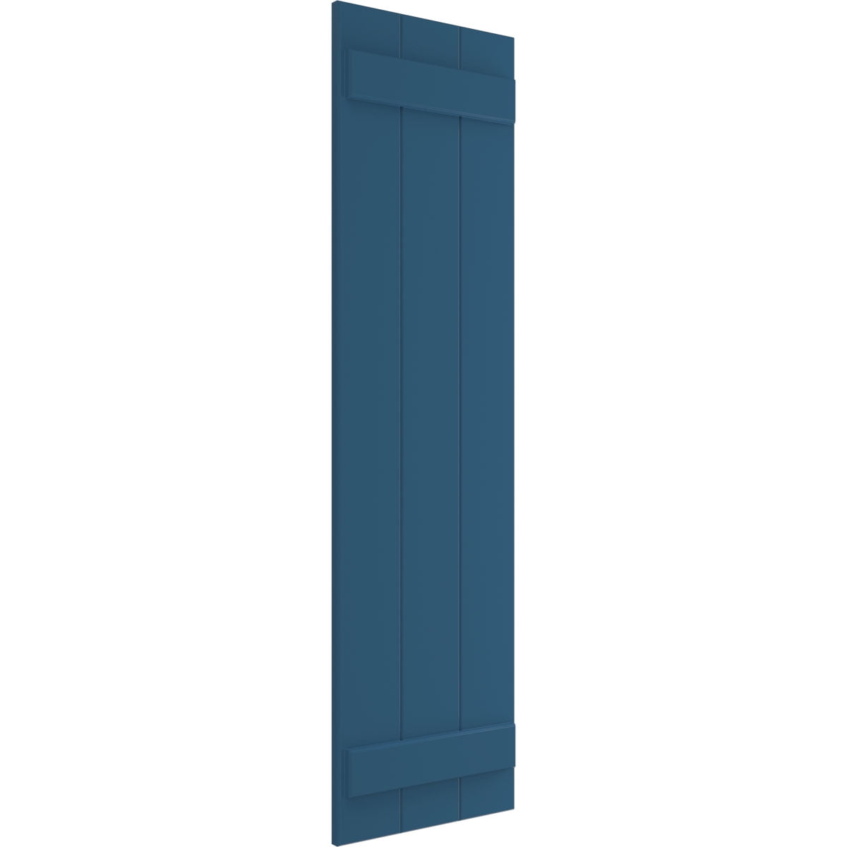 Ekena Millwork 16 1/8"W x 42"H True Fit PVC Three Board Joined Board-n-Batten Shutters, Sojourn Blue (Per Pair - Hardware Not Included)