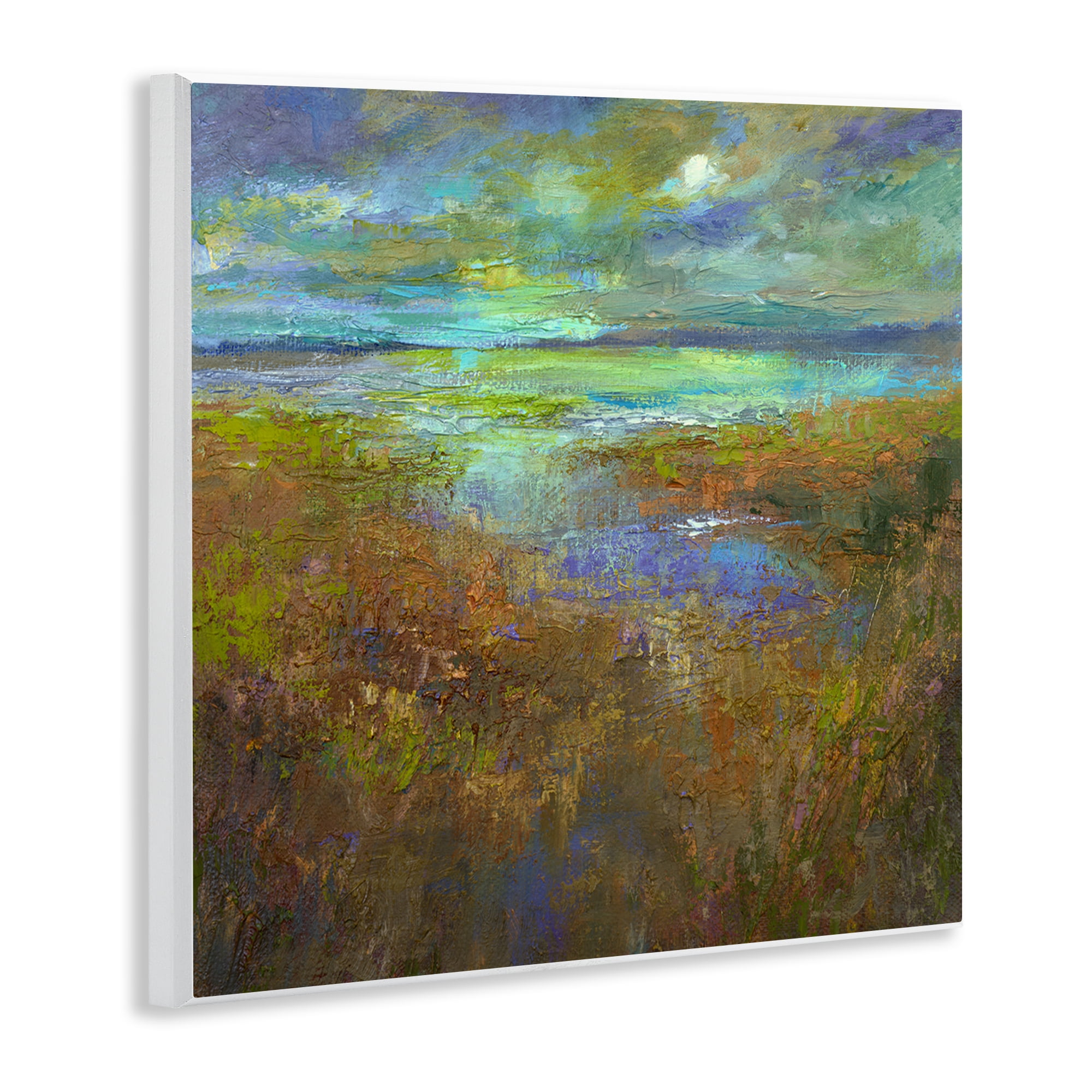Stupell Industries Abstract Stream View Landscape & Nature Painting Unframed Art Print Wall Art, 12 x 12