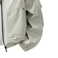 thumbnail image 5 of HOOMEUMY Men Faux Fabric Jacket Oversized Batwing Long Sleeve Zip Up Coat Streetwear, 5 of 5